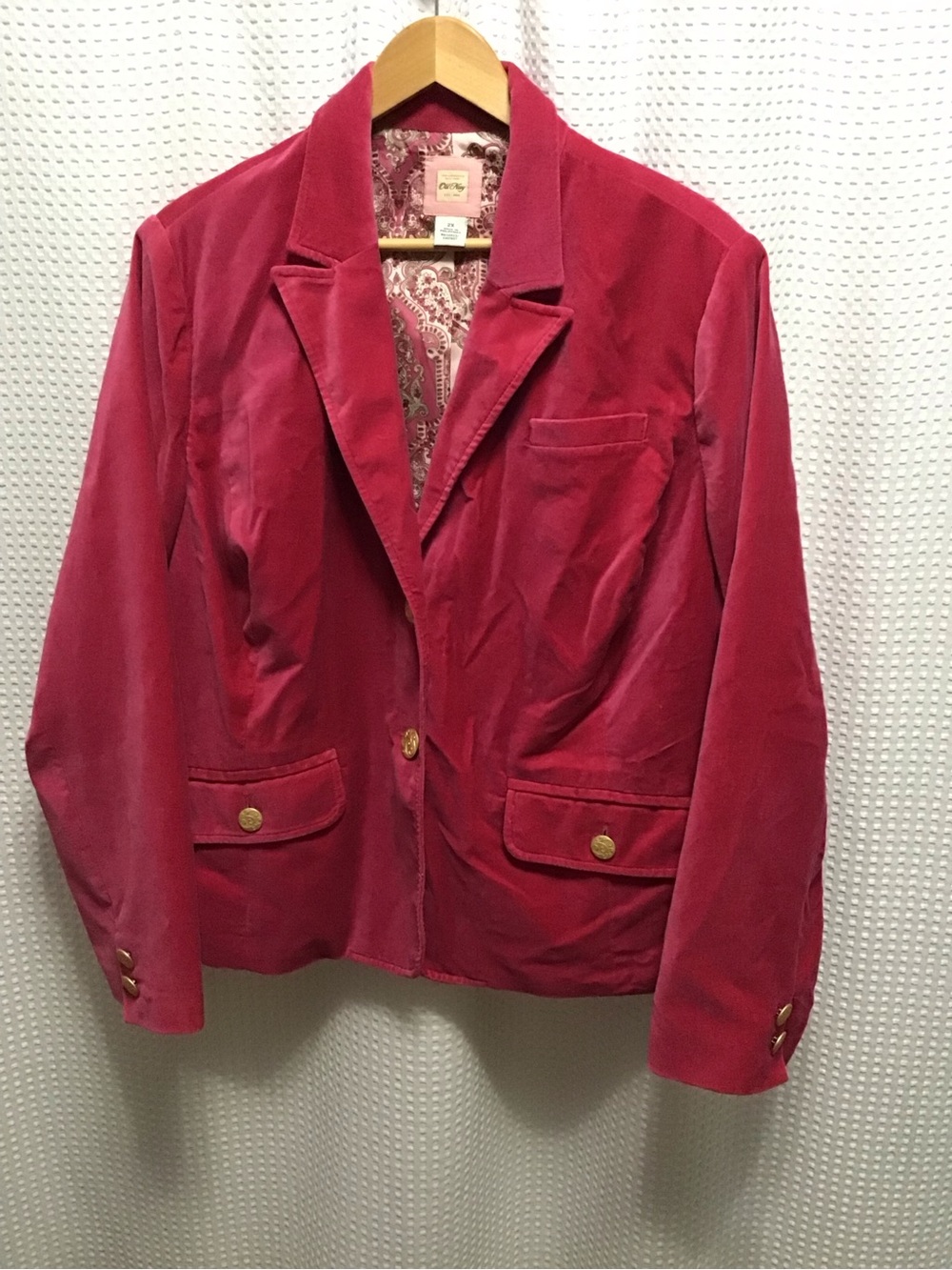 Old Navy Raspberry Velvet Blazer